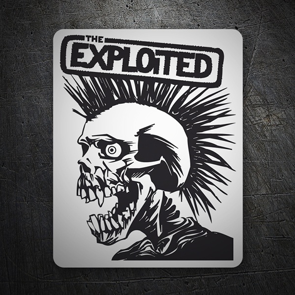 Pegatinas: Ilustraci&oacute;n de Esqueleto Punk con The Exploited