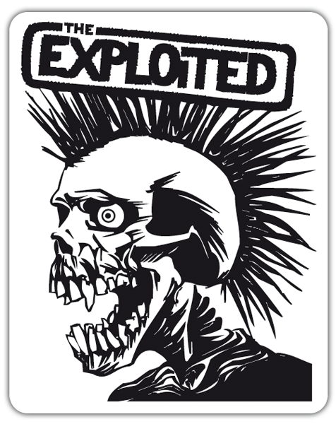 Pegatinas: Ilustraci&oacute;n de Esqueleto Punk con The Exploited