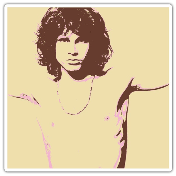 Pegatinas: Jim Morrison Retrato Retro