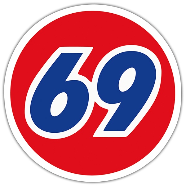 Pegatinas: 69 (parodia gasolinera)