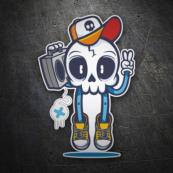 Pegatinas: Calavera Hip Hop