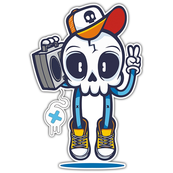 Pegatinas: Calavera Hip Hop