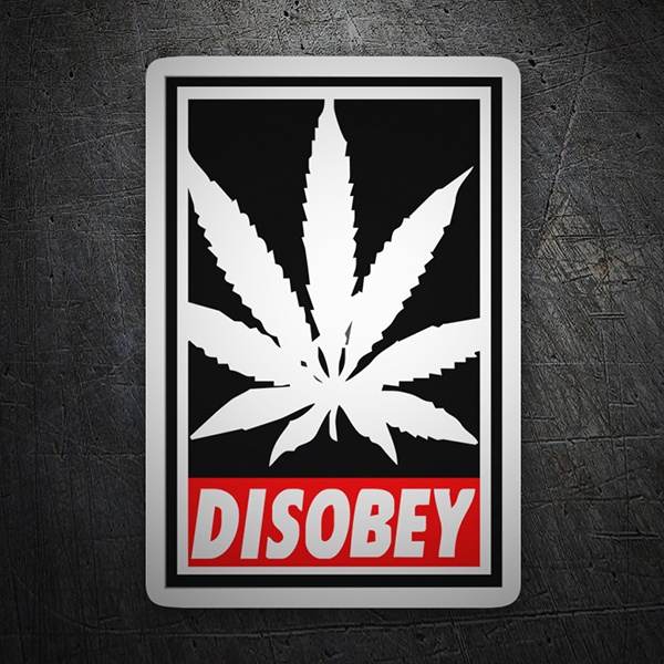 Pegatinas: Disobey Marihuana 1