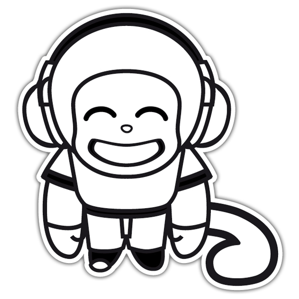 Pegatina Dj Monkey Teleadhesivo Com
