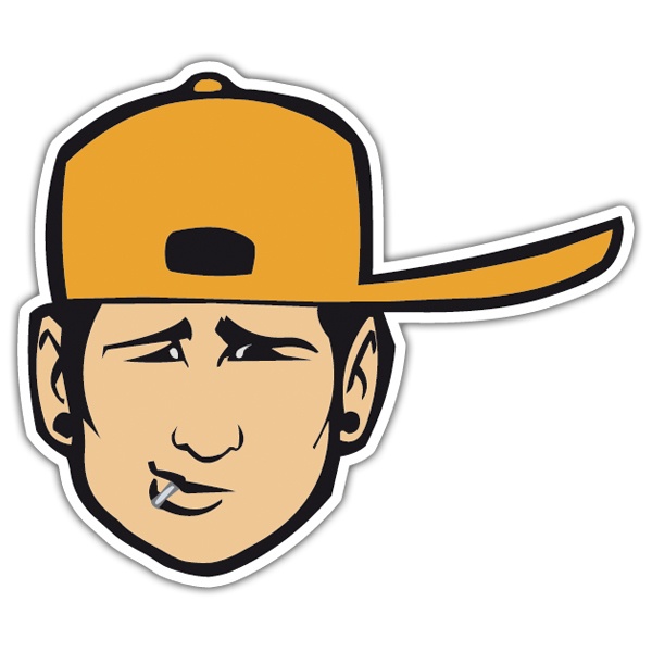 Pegatinas: Tom Delonge con Gorra Amarilla