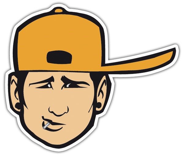 Pegatinas: Tom Delonge con Gorra Amarilla