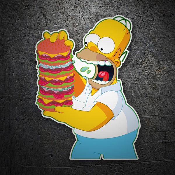 Pegatinas: Homer montaña hamburguesas