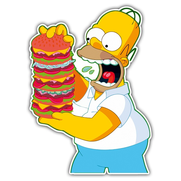 Pegatinas: Homer montaña hamburguesas