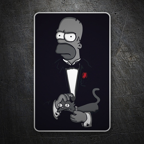 Pegatinas: Homer Simpson El Padrino