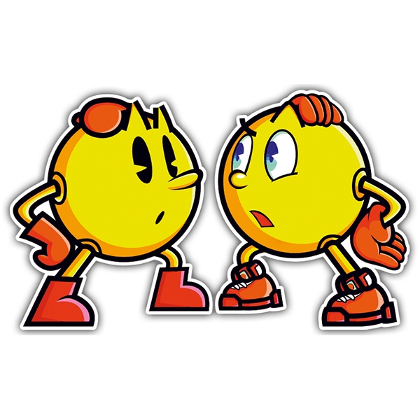 Pegatinas: Pacman retro vs Pacman