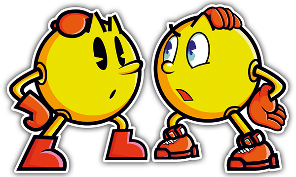 Pegatinas: Pacman retro vs Pacman