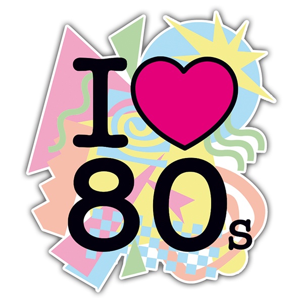 Pegatinas: I Love 80s retro