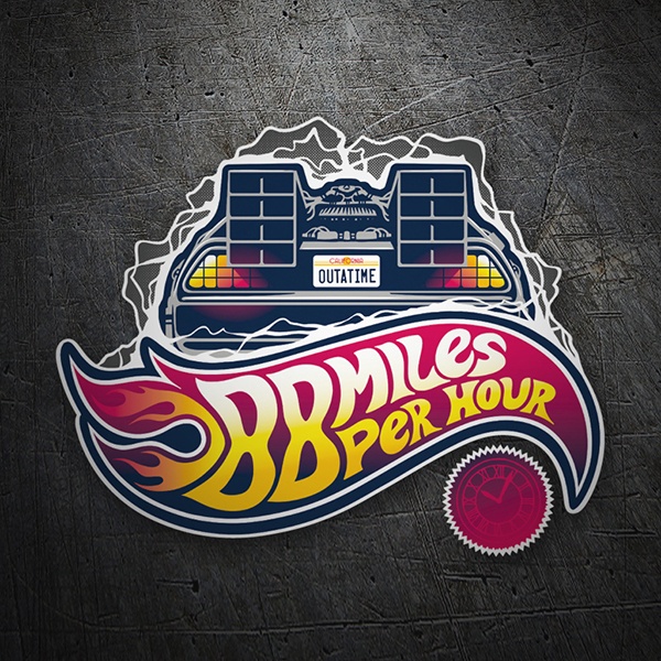 Pegatinas: N&uacute;mero 88 Retro DeLorean