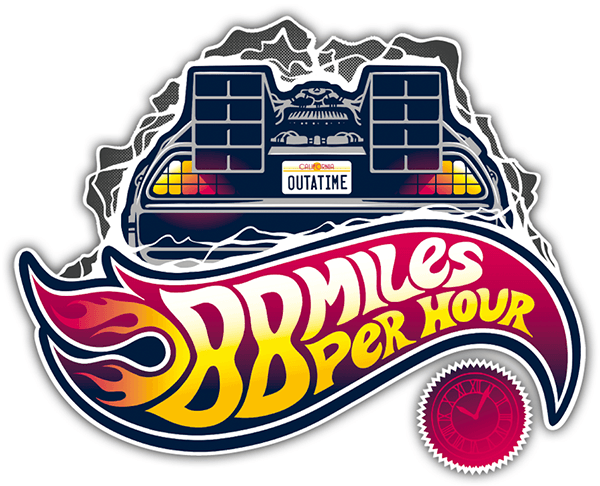 Pegatinas: N&uacute;mero 88 Retro DeLorean