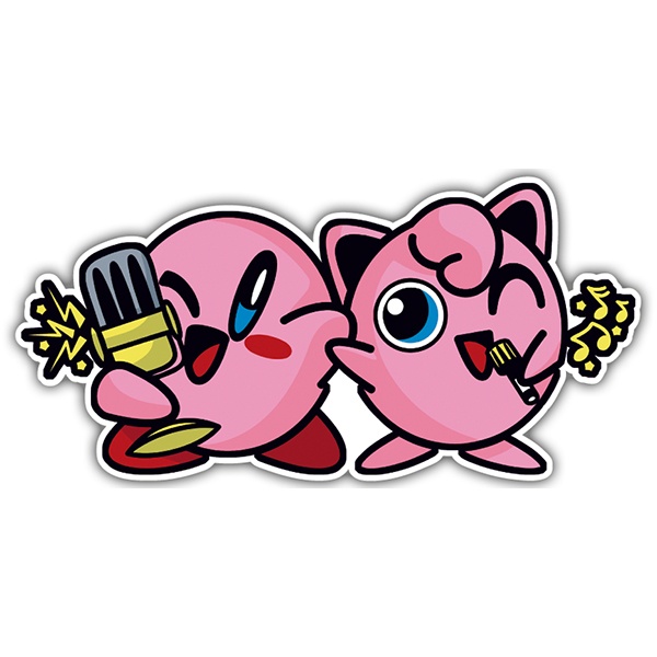 Pegatinas: Kirby Cantando a D&uacute;o