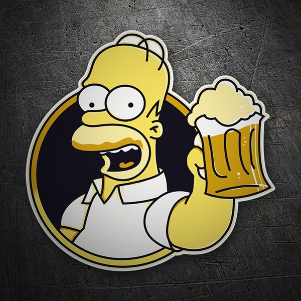 Pegatinas: Homer bebiendo cerveza 1