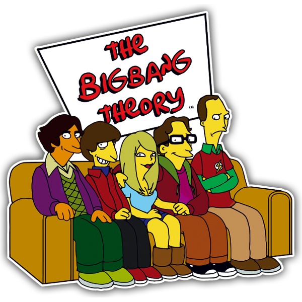 Pegatinas: Simpsons Big Bang Theory