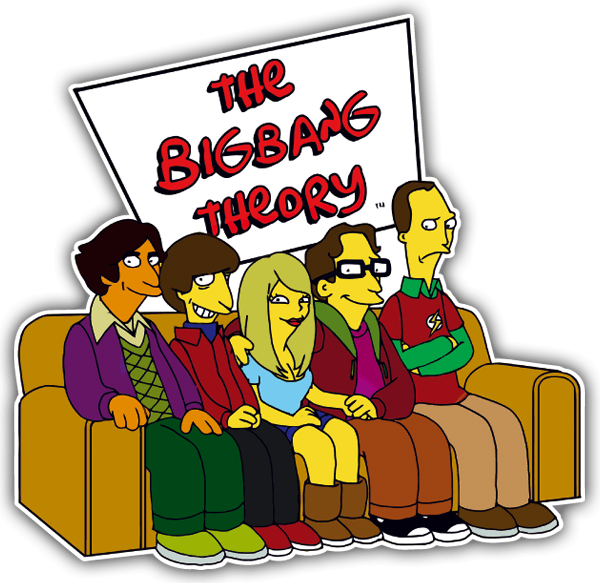 Pegatinas: Simpsons Big Bang Theory