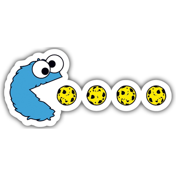 Pegatinas: Monstruo de las galletas Pac-Man