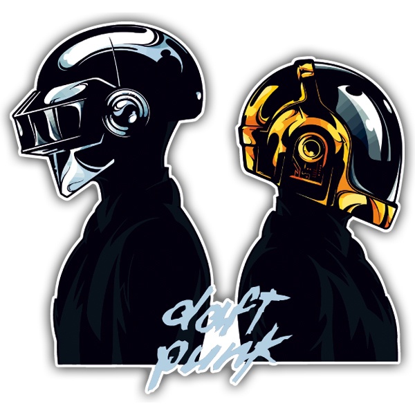 Pegatinas: Daft Punk con Figuras Estilizadas