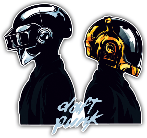 Pegatinas: Daft Punk con Figuras Estilizadas