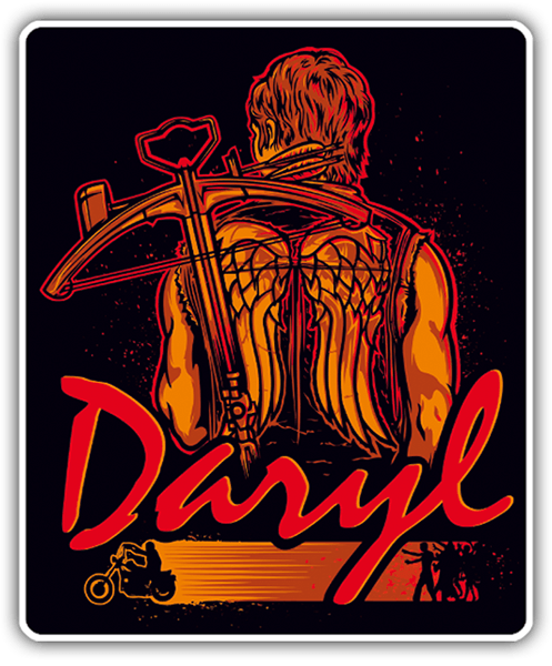 Pegatinas: Daryl Dixon con Flechas Cruzadas