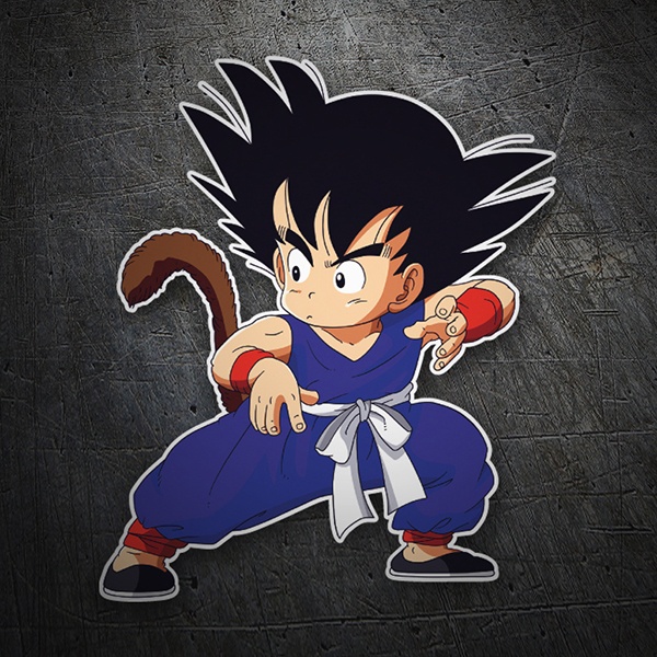 Pegatina Goku En Posicion Defensiva Teleadhesivo Com