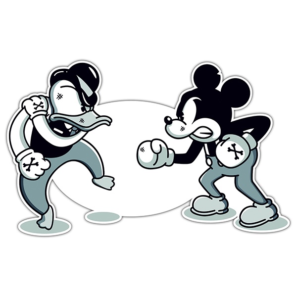 Pegatinas: Donald vs Mickey