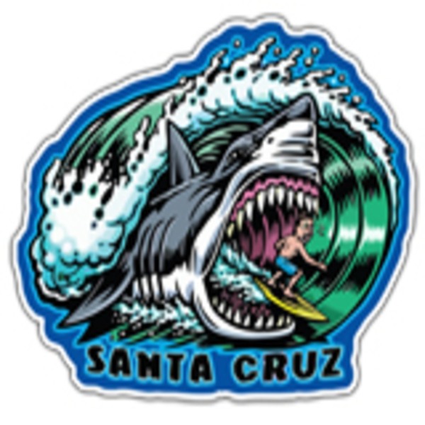 Pegatinas: Surfero y tiburón Santa Cruz