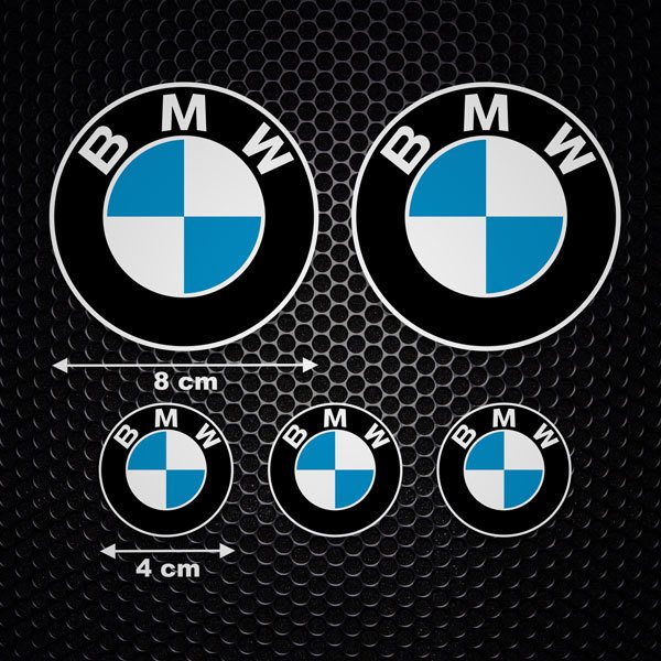 Pegatinas: Set 5X Logotipo BMW en C&iacute;rculo Conc&eacute;ntrico