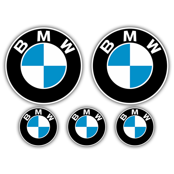 Pegatinas: Set 5X Logotipo BMW en C&iacute;rculo Conc&eacute;ntrico