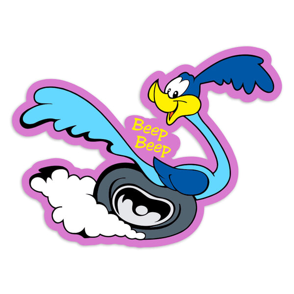 Pegatinas: Correcaminos Rueda Beep Beep