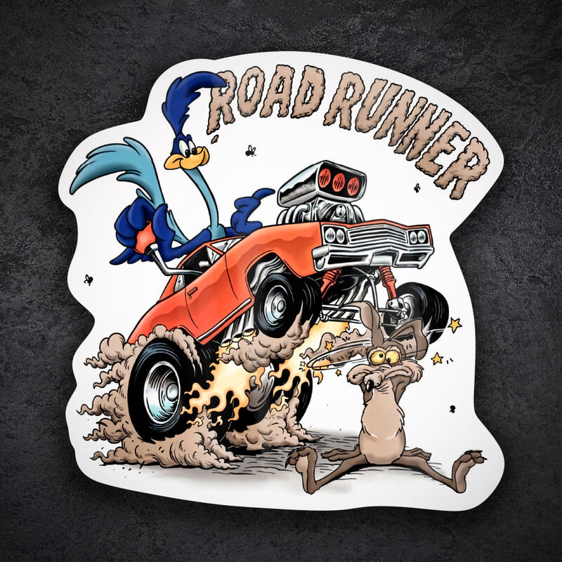 Pegatinas: ROAD RUNNER Hot Rod vs Coyote