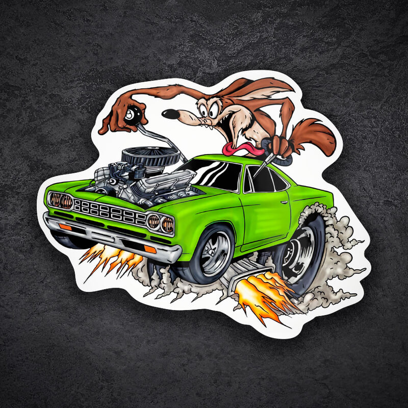 Pegatinas: Coyote Muscle Car Verde Bola 8