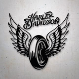 Pegatinas: Harley Davidson, Rueda con Alas 2