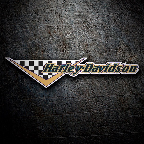Pegatinas: Harley Davidson bandera de cuadros