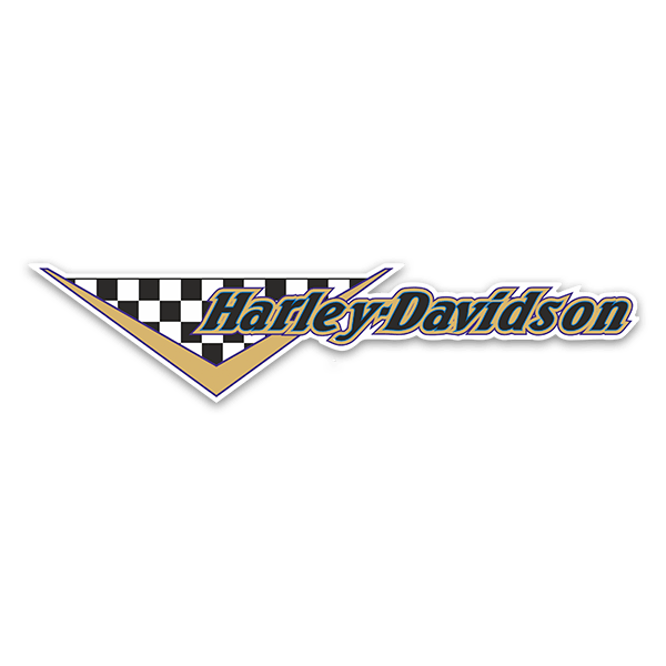Pegatinas: Harley Davidson bandera de cuadros 0