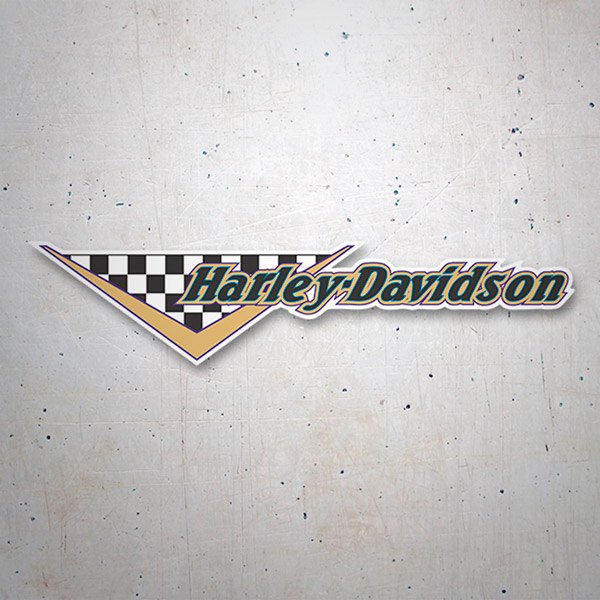 Pegatinas: Harley Davidson bandera de cuadros