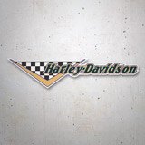 Pegatinas: Harley Davidson bandera de cuadros 3