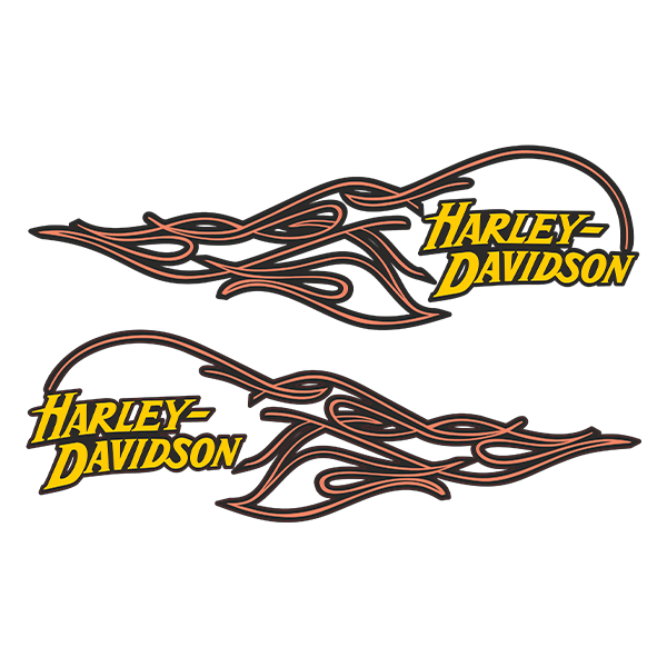 Pegatinas: Kit Harley Davidson llamas 0