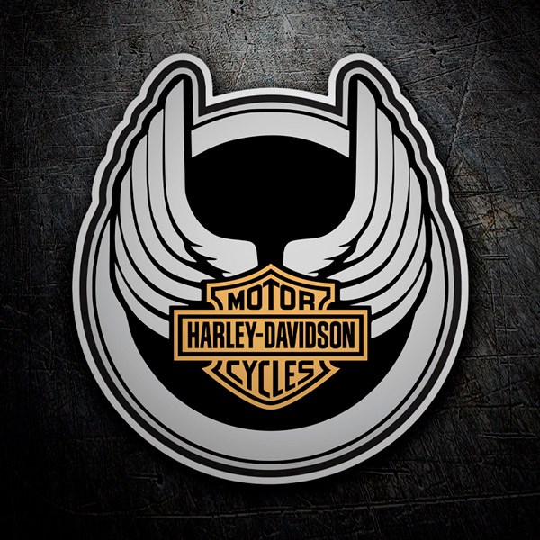 Pegatinas: Harley Davidson circular alas 1