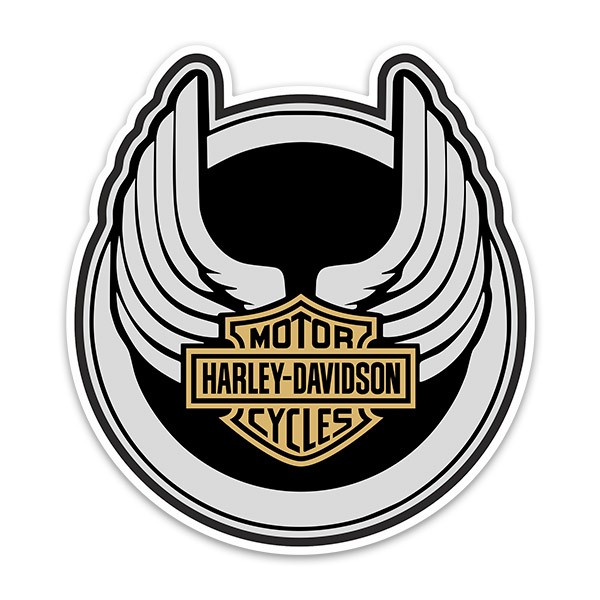 Pegatinas: Harley Davidson circular alas