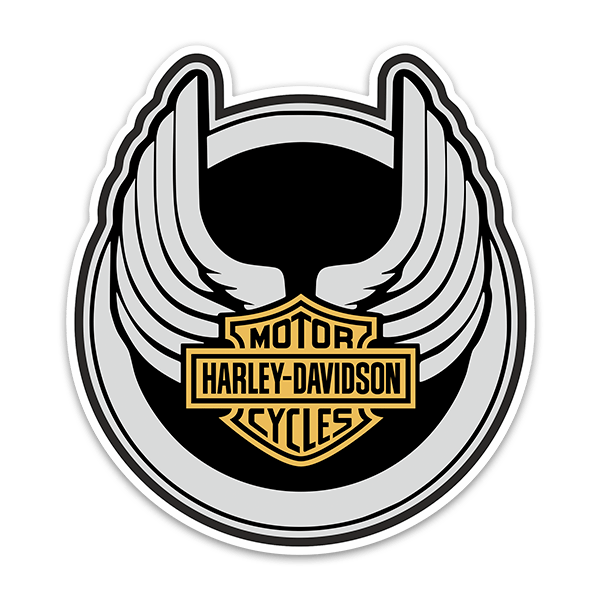 Pegatinas: Harley Davidson circular alas 0