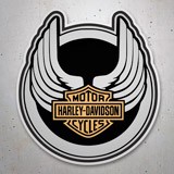 Pegatinas: Harley Davidson circular alas 3