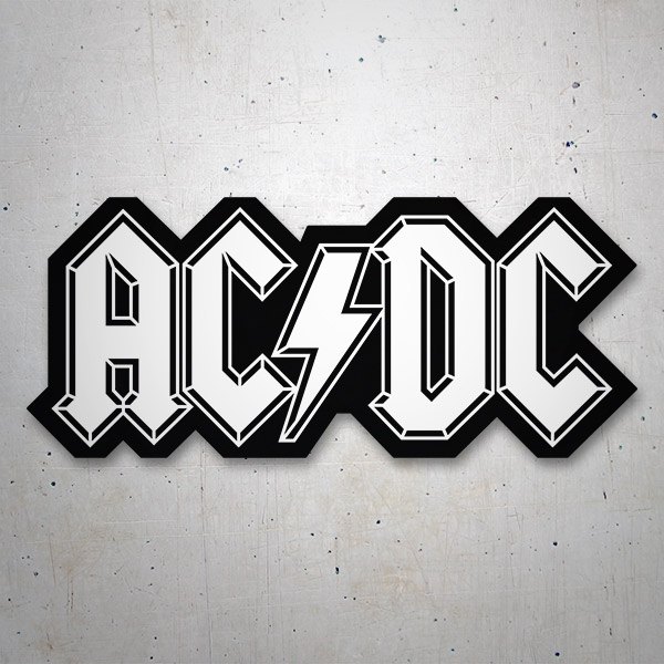 Pegatinas: ACDC blanco y negro