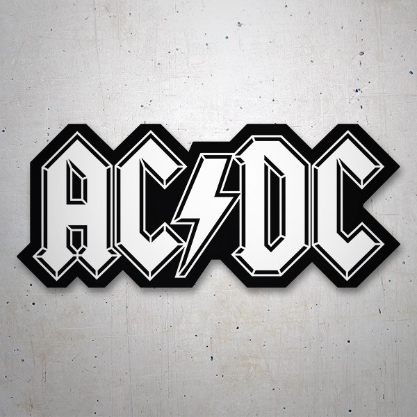 Pegatinas: ACDC con Rayo entre Letras