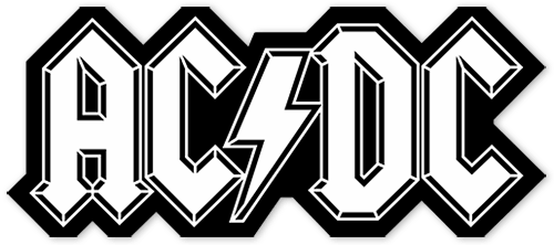 Pegatinas: ACDC con Rayo entre Letras