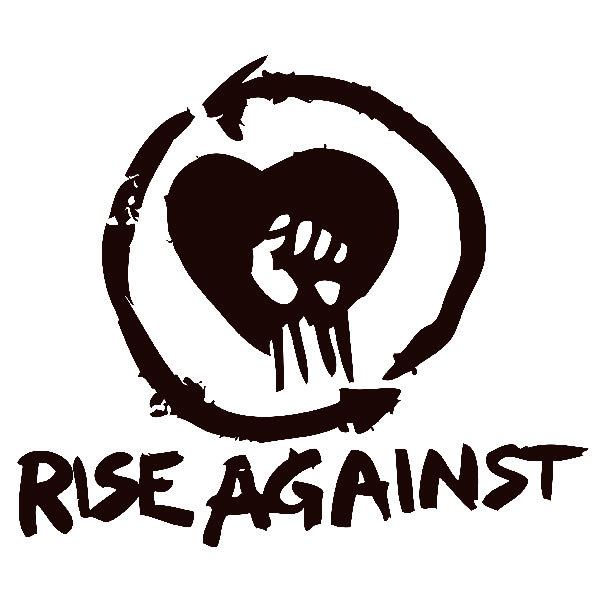 Pegatinas: Rise Against con Coraz&oacute;n y Pu&ntilde;o