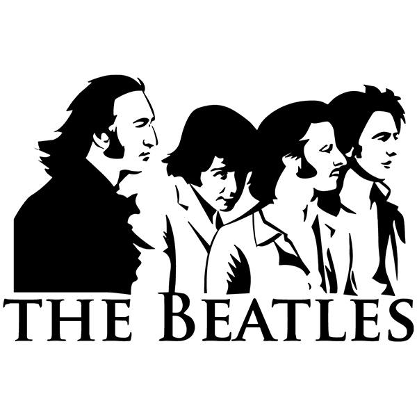 Pegatinas: Silhouette de Cuatro Miembros de The Beatles