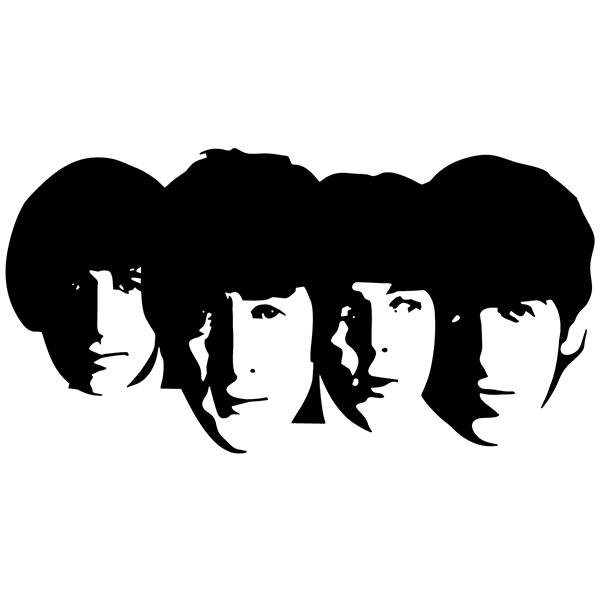 Pegatinas: Silhouette de Los Cuatro Miembros de The Beatles